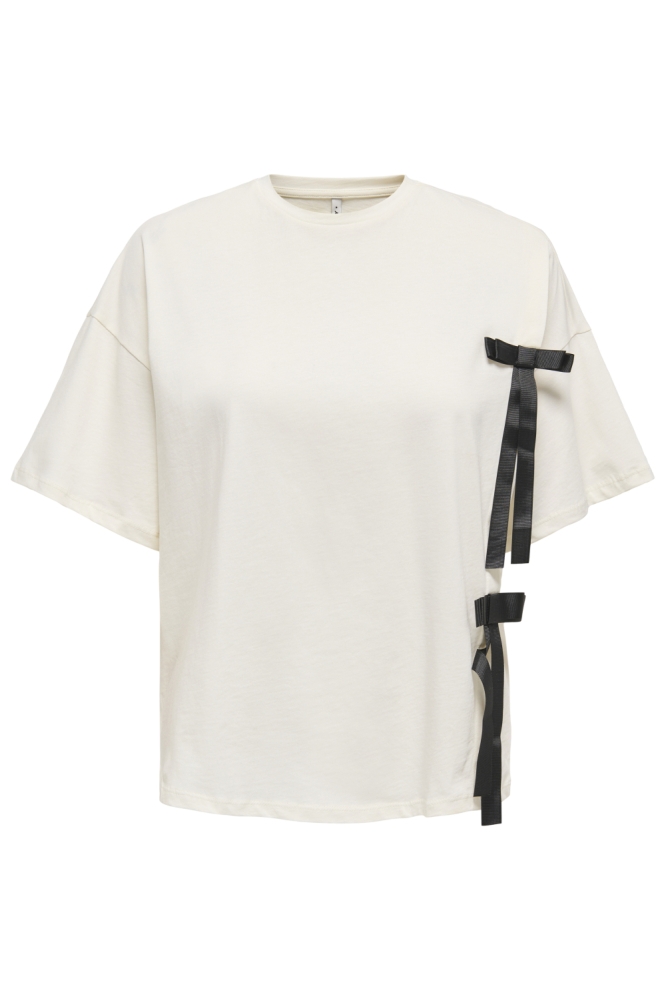 ONLNICCA S/S BOW TOP BOX JRS 15358929 CLOUD DANCER/BIG BLACK